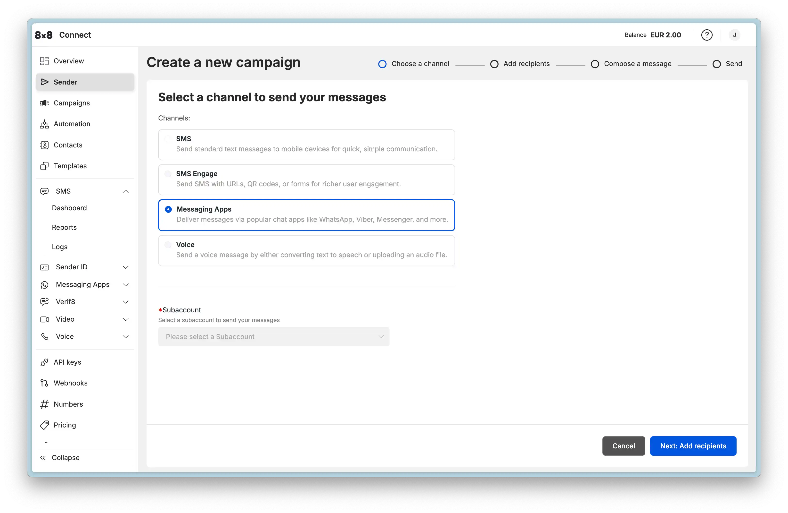 WhatsApp Campaign Channel Selection